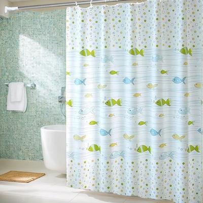 Joy Color Fish Group Children's Fun Shower Curtain Waterproof PEVA Material Bathroom Dry and Wet Separation Partition Curtain