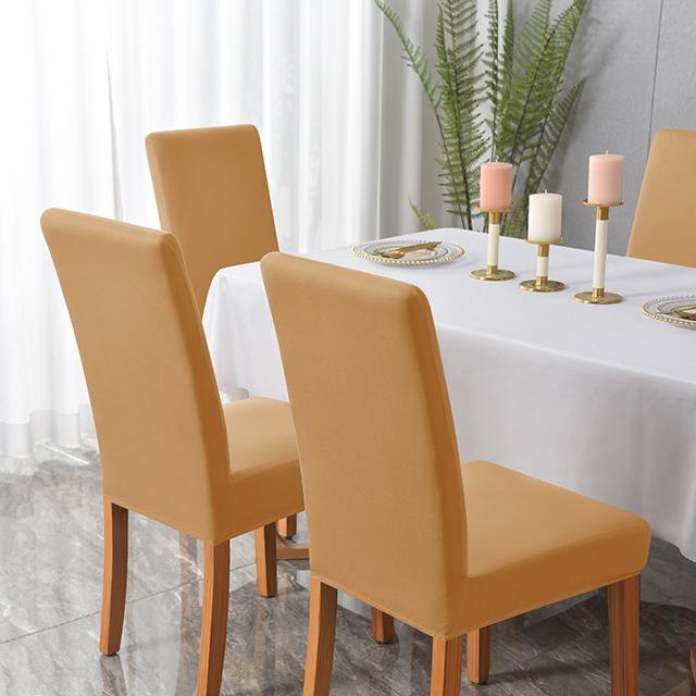 1 2 4 6pcs Solid Color Chair Cover Stretch Spandex Elastic Slipcovers Chair Covers For Dining Room Kitchen Wedding Banquet Hotel for Home