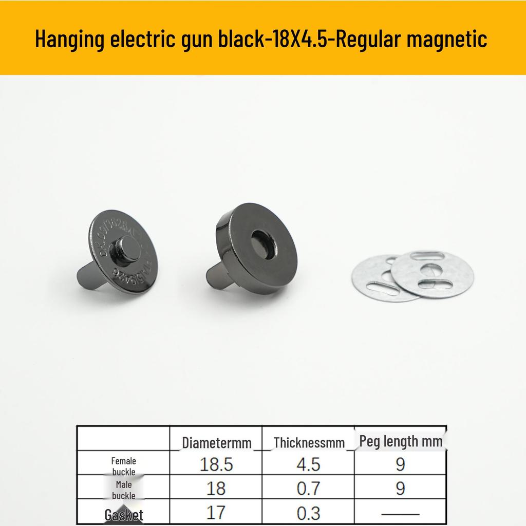 Triple Strength No-Sew Round Electroplated Magnetic Bag Buckle with Thickened Metal Pin