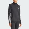 Adidas Hyperglam Training Quarter-Zip Track Top Long Sleeve Fitness Shirt Women tops Black IN6841