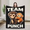 Team Punch Monkey Cute Baby Monkey  Flannel Blankets  Funny Throw Blanket for Home Hotel Sofa  