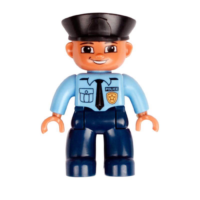 Big Building Blocks Boy Girls Family Policemen Figures Doll Compatible Duplos Children Kids Self Locking Bricks Assemble Toys