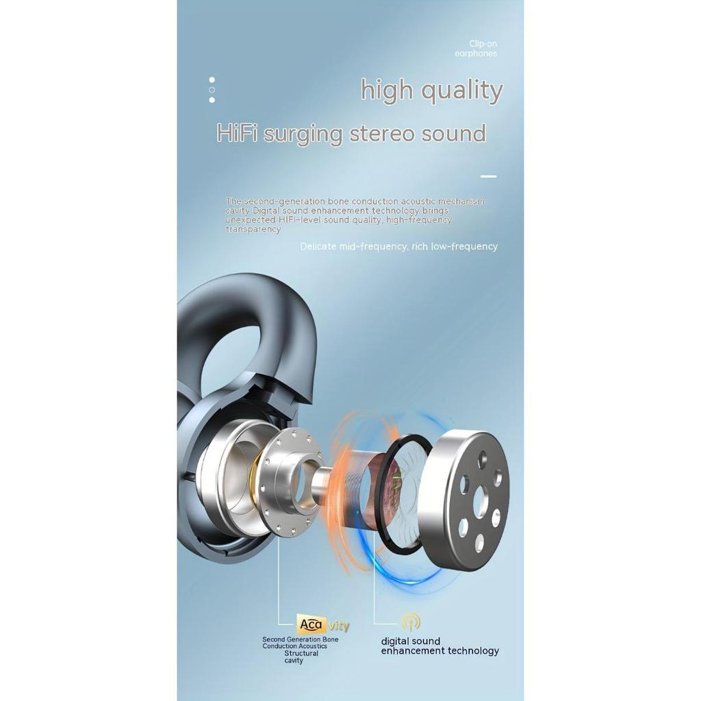 Új vezeték nélküli zenei fejhallgató, érintéses fejhallgató, fülcsíptetős sport fejhallgató, Xiaomi fejhallgatóhoz, iPhone okos fülhallgató