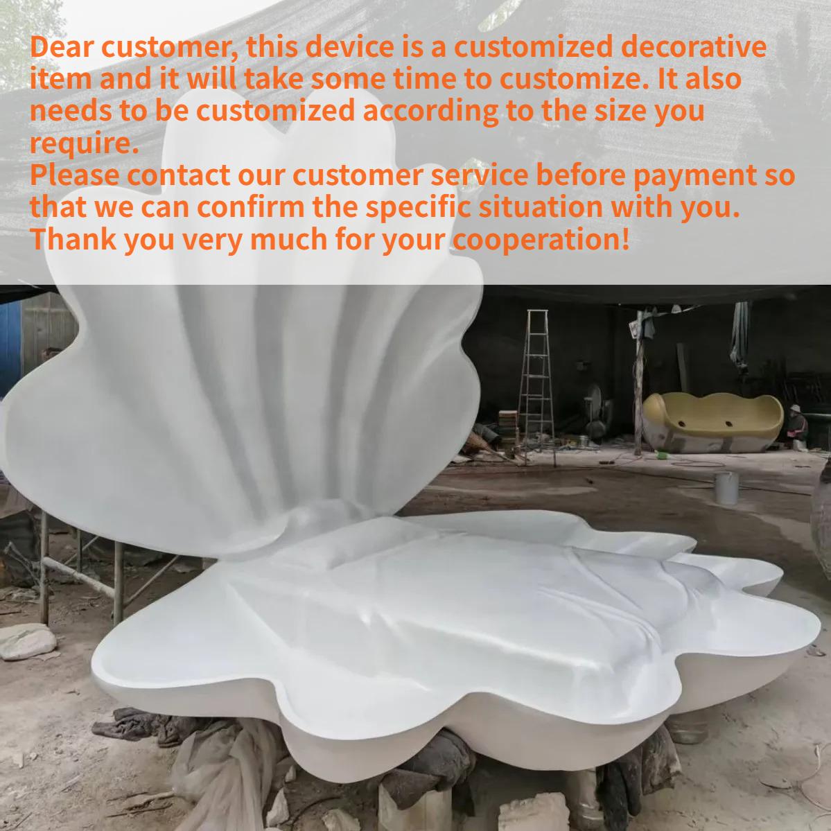 

FRP Pearl Scallop Model Sculpture Ocean Theme Wedding Background Large Shell Outdoor Decoration Ornament Intention fee