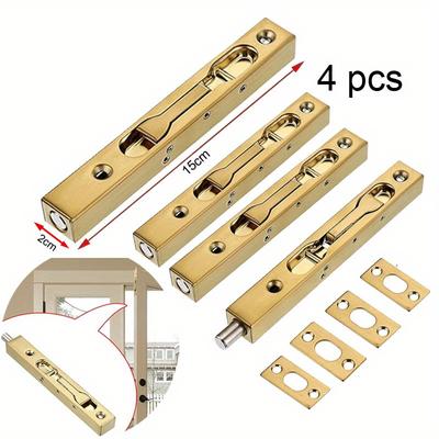 4pcs Door Bolts-Stainless Steel Concealed Security French Door Locks with Hardwares Metal