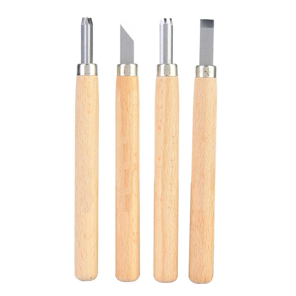White Steel Carving Knife Four Piece Set Wood Carving Tools For Rubber Stamp(No.4 Suit)