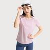 Li-Ning Fitness Series Simple Solid Color Round Neck Pullover Short Sleeve T-Shirt Women Tops Nude-Pink ATSV510-2