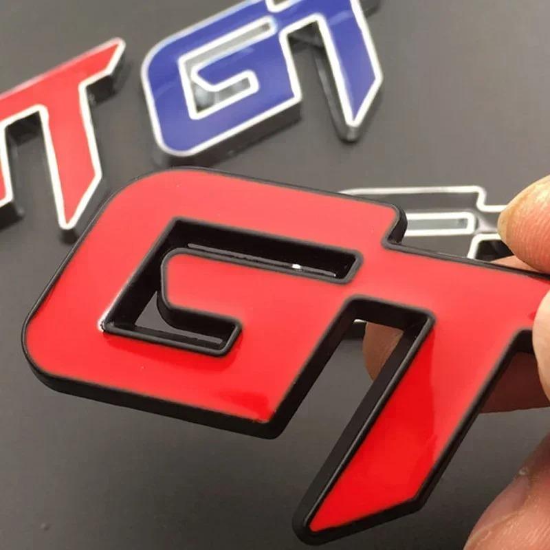 3D Metal GT Logo Letters Car Front Grill Rear Trunk Emblem Badge Sticker Decals For GT Accessories