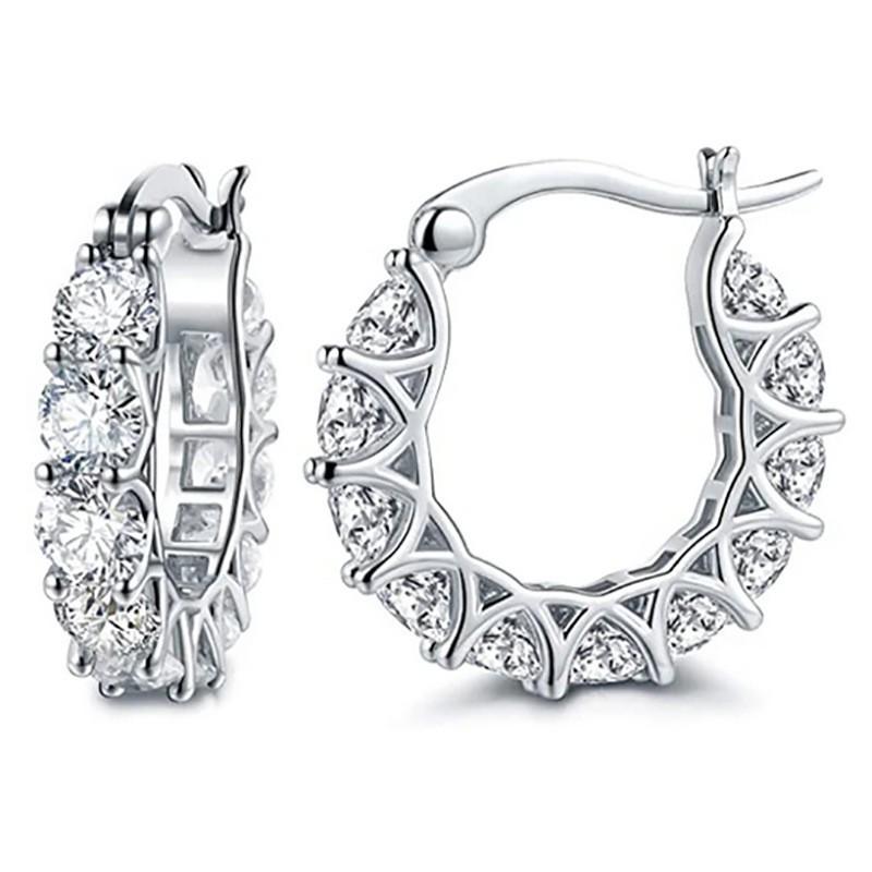 Diamond-inlaid U-shaped Fashionable Earrings Light Luxury Versatile Earrings