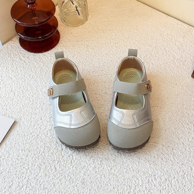 

Девочки Корейская версия серебряные одинарные туфли 2025 весна и осень новая мягкая подошва Xiaoxiangfeng кожаные туфли противоударные модные туфли принцессы forei 36 yards inner length about 22.2CM серебряный