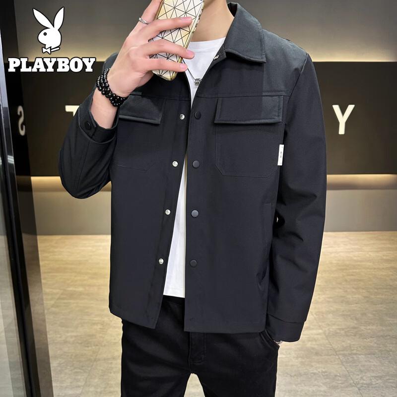 PLAYBOY Men s Spring/Autumn Casual Lapel Jacket 4XL