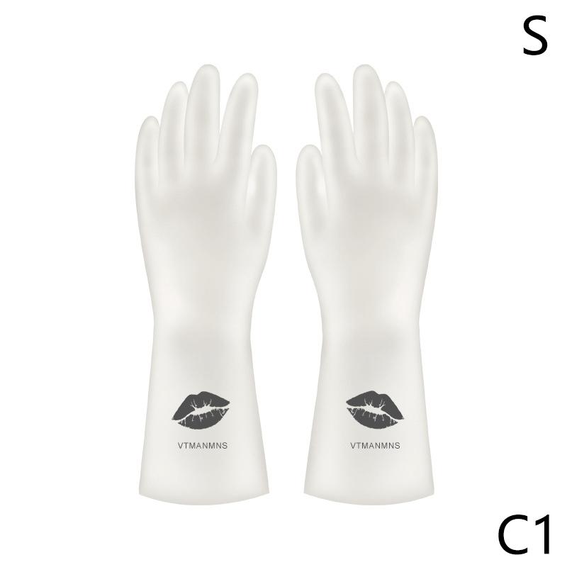 Egyszerű stílusú háztartási mosogatókesztyűk női mosóruhák vízálló gumikesztyűk vékony háztartási kefe tál Latex kesztyűk