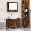 2 Piece Bathroom Furniture Set Smoked Oak Wood Based Panel