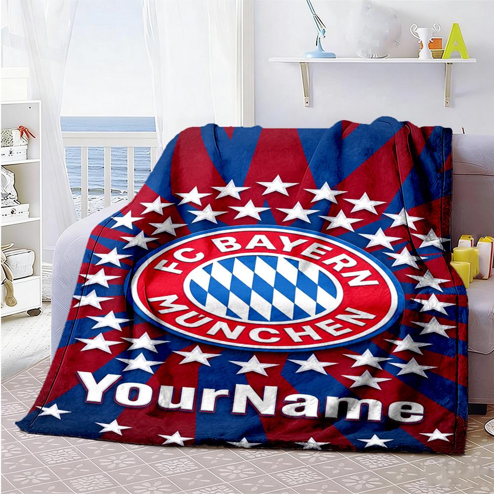 Bayern Munich Customize Your Name Blanket Lightweight Customizable Blanket Durable Comfort Versatile for Office Chair Chair Home Decor Seaside