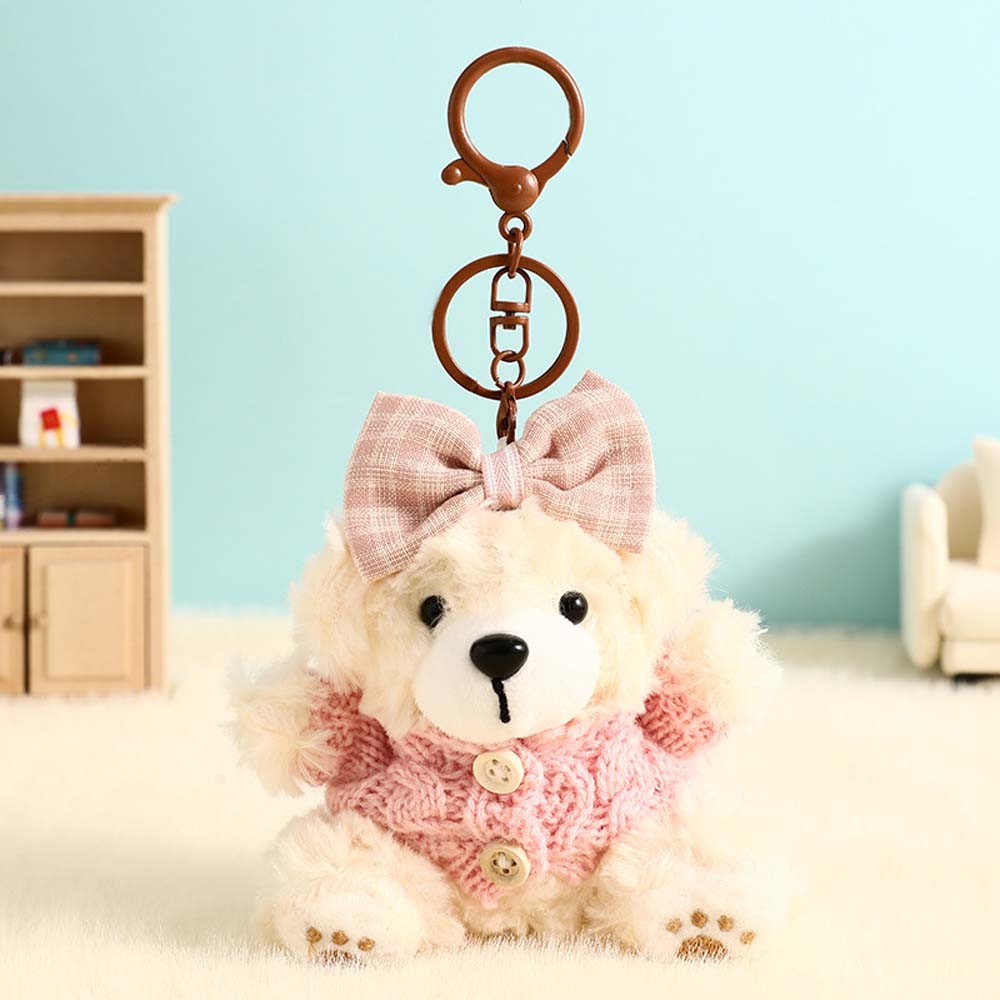 Pull nœud papillon Vêtements de poupée Pull nœud Ours Porte-clés Pendentif animal en peluche Enfants Cadeau de couple