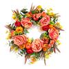 Autumn Round Wreath Decorative Artificial Autumn Garland Festival Theme Farmhouse Party Decoration
