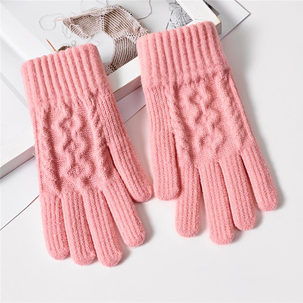 Touch Screen Warm Gloves Thicken All Finger Gloves Daily Knitted Mittens  for Autumn Winter