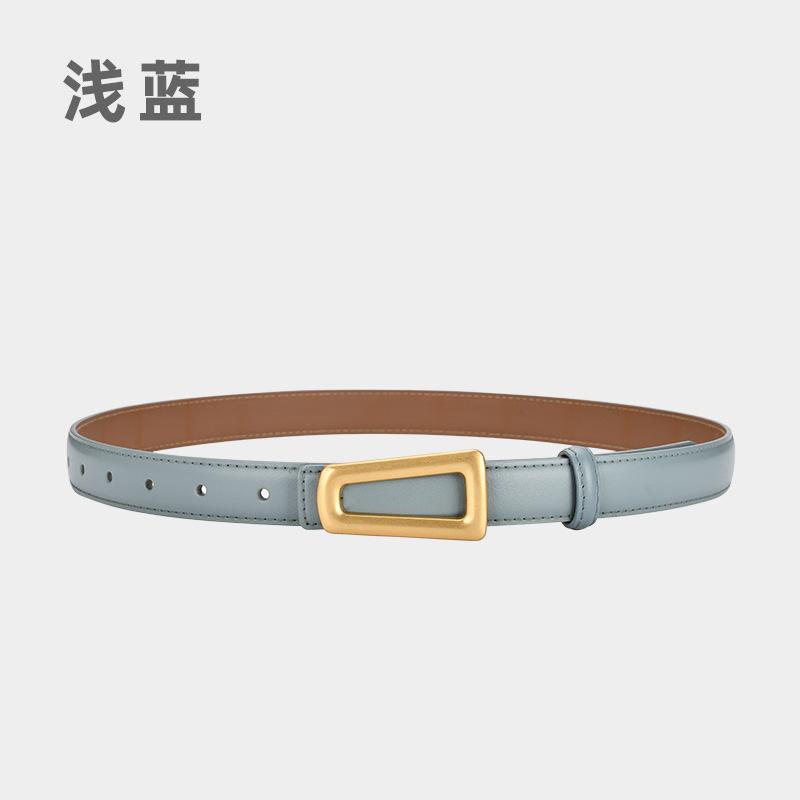 Belt Ladies Leather Belt Girls Retro Cowhide Lazy Belt Women'S Decorative Outer