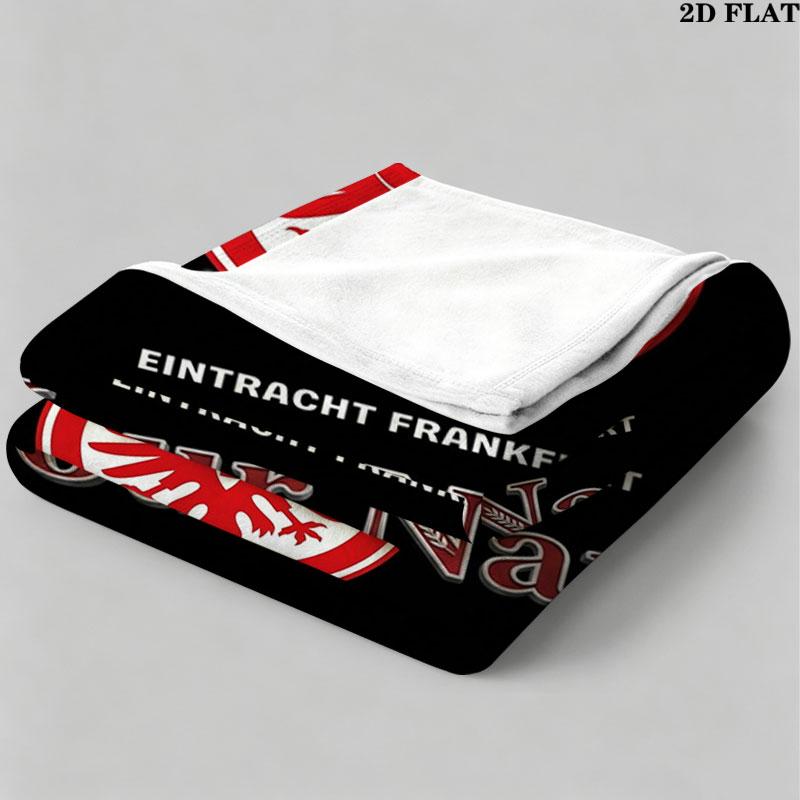 1PC Eintracht Frankfurt Custom Name Patterned Flannel Blanket Suitable For All Seasons for Home Decor Warmth and Comfort Gifts Holiday Present