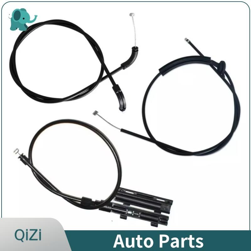 3PCS 51237197474 51238240608 51238240609 OE Engine Hood Release Cable Kit For 2001-2008 BMW 740i 745i 745Li 750i 750Li 760i