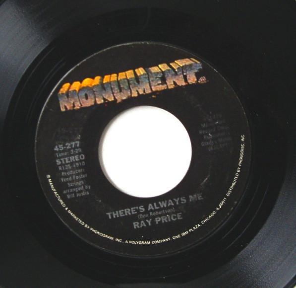

7-дюймовая пластинка РЭЙ ПРАЙС - There s Always Me 45277 Monument 1979 США Поп Б/У