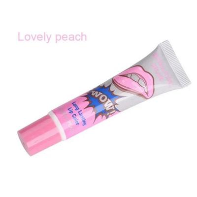 Set Rossetti Lucidalabbra Pigmento Base Volumizzante Trucco Glitter Olio Minerale Trasparente Peel Off Rossetto Liquido, Lovely Peach