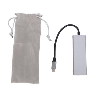 Hub USB C 5 en 1 Adaptateur Multiport Affichage 4K Éblouissant Station d'Accueil Type C pour Ordinateurs Portables Tablettes Alliage d'Aluminium Gris