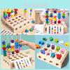 Kids Wooden Educational Stacking Blocks With Color And Shape Sorting Set