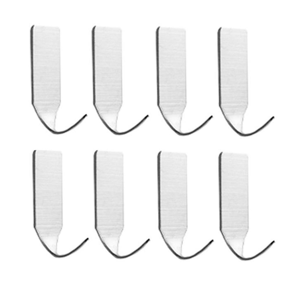 8 Stück Wandhaken 304 Edelstahl Starker Klebehaken für Badezimmer Küche Schlafzimmer Schlanker Haken 4x2,5x0,3cm