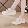 22 new summer casual thick-soled heightening ugly cute dad shoes mesh breathable fly-woven sports socks shoes