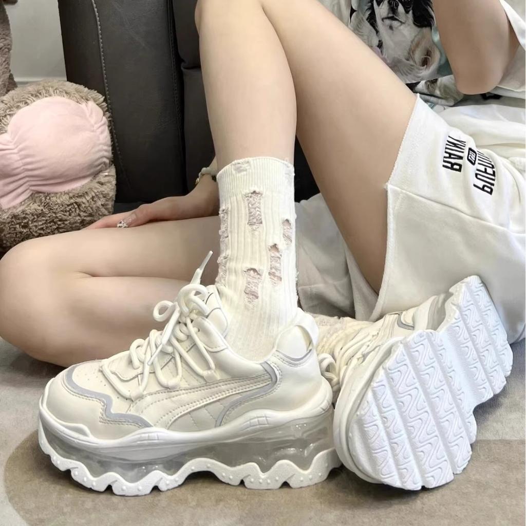 Haute Couture Version! Weiße Dad-Schuhe Damen Sport- und Freizeitschuhe Plateau vielseitig 2025 Frühling und Sommer höhenverstärkende Laufschuhe