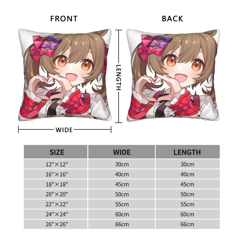 Dekorativt Kuddfodral Umamusume Pretty Derby Anime Merchandise Hem Kuddfodral Överdrag Fyrkantig Stil Flera Storlekar