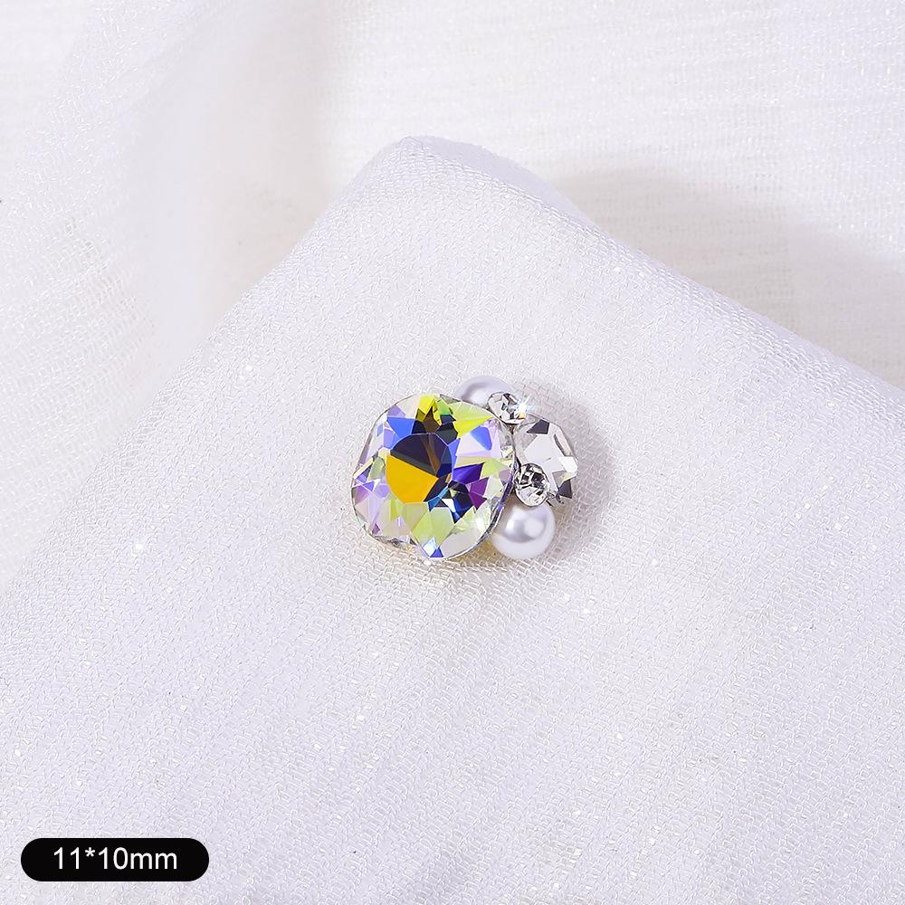 Nail Art Diamond Ball Stack Diamond Finished Nail Art Diamond Decoration Super Shiny Rectangle Right Angle Handmade Diamond Set With Pearl Decoration