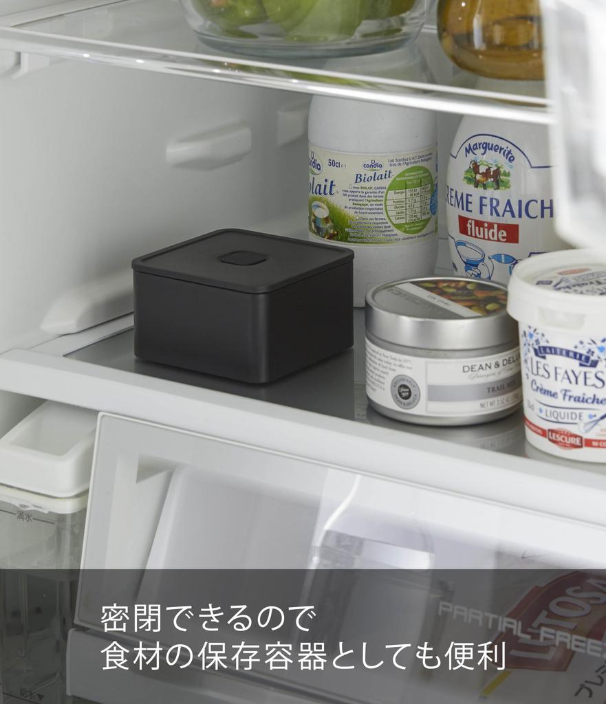Yamazaki Jitsugyo 5412 Airtight Lunch Box with Valve Tower Square Black Approx. W9.2XD9.2XH5cm Tower Bento Box 250ml DishwasherMicrowave Safe