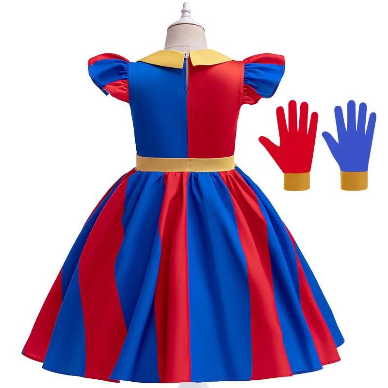 Anime The Amazing Digital Circus Pomni Cosplay Costume Uniform Jumpsuit Hat Bodysuit Human for Adult Kids Costume Cartoon Dress