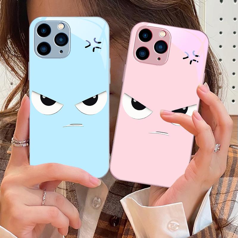 Wütender Ausdruck Für IPhone 16 Pro Max 15 Pro 14 13 12 Mini 11 XS Max XR 7 8 Plus SE 2022 Gehärtetes Glas Handyhülle