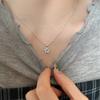 Shiny Blue Crystal Star Pendant Necklace for Women Girls Aesthetic Y2K Emo Zircon Charm Sweet Jewely Accessory Gift