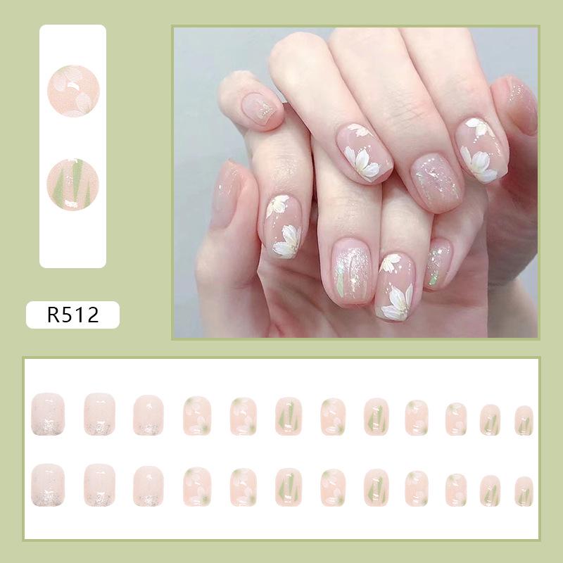 24-Piece Pink & Fresh Wearable Nail Art Tips
