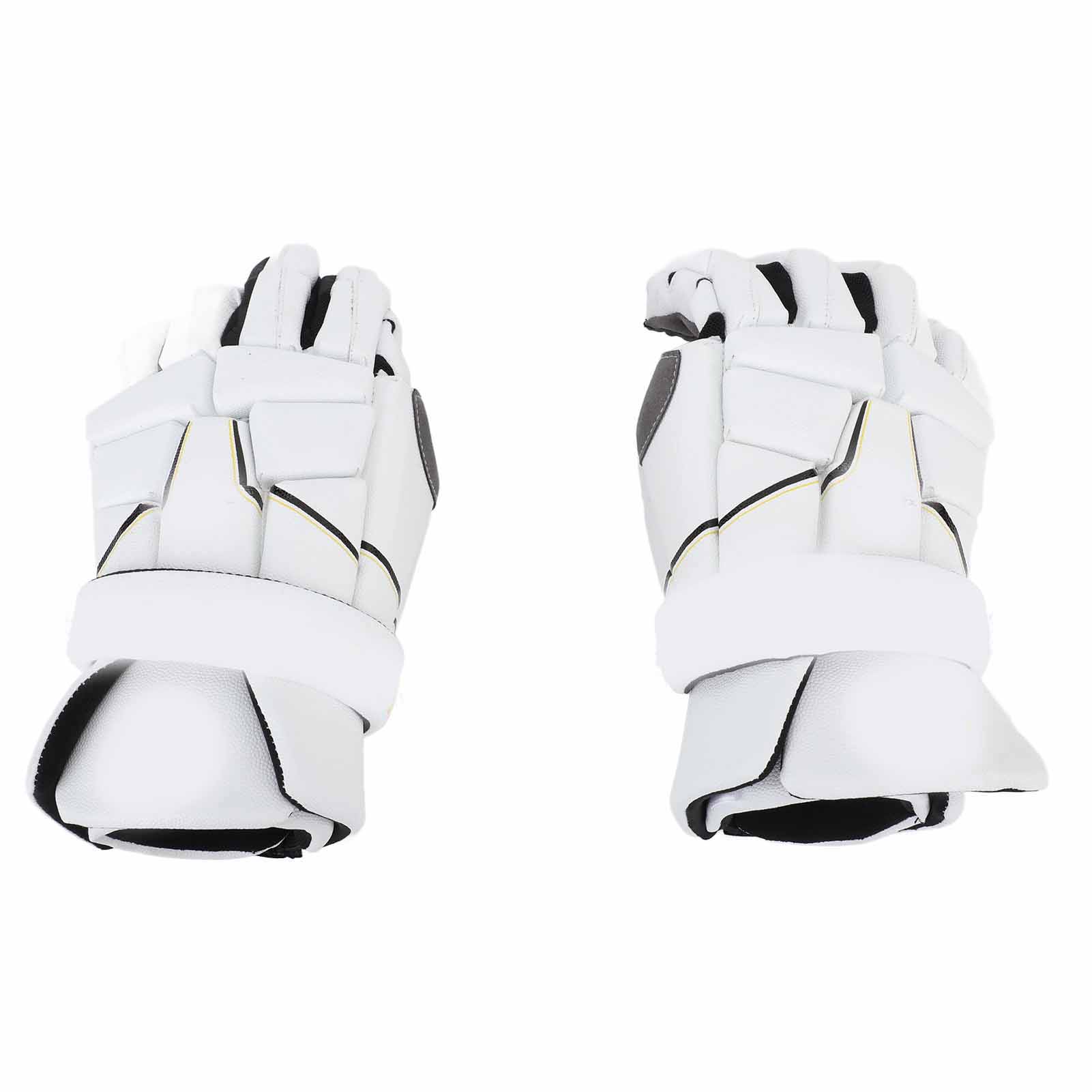 Guantes de Lacrosse para Hombre Guantes Flexibles de Hockey sobre Hielo Agarre Fuerte Transpirables Que Absorben el Sudor Palma Ventilada white