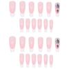 European And American Spot Manicure, Ballet Coffin Nail, French Manicure, White French Colored Diamond Fake Nails