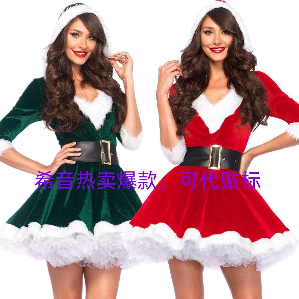 Christmas Costume Adult Female Performance Costume Christmas Costume Performance Costume, Queen Christmas Dress, Labeling