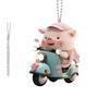 Süßes Rosa Schwein Auto Spiegel Hängendes Zubehör Lustiger Acryl Schweinchen Anhänger Für Rückspiegel Kawaii Tier Schlüsselanhänger & Tasche Cha E1R6