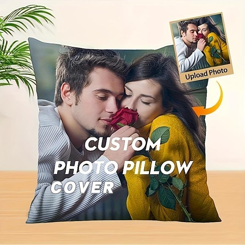 1Pcscustom Personalized Photo Pillowcase, Customized Text Namepillowcoverforfamily Couple Friends, Unique Gift for Birthday Wedding