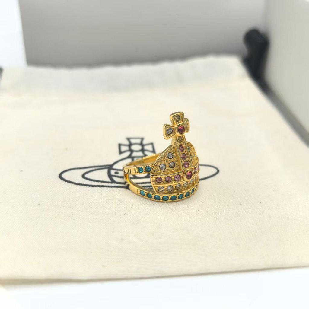 Empress Dowager Diamond Saturn Ring: Luxury Punk Style Index Finger Ring for Women