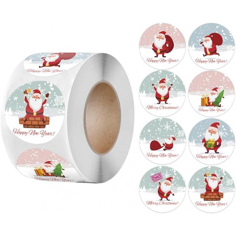 500Pcs Christmas Stickers Christmas Theme  Seal Labels Stickers for DIY Gift Box Baking Package Envelope Decor