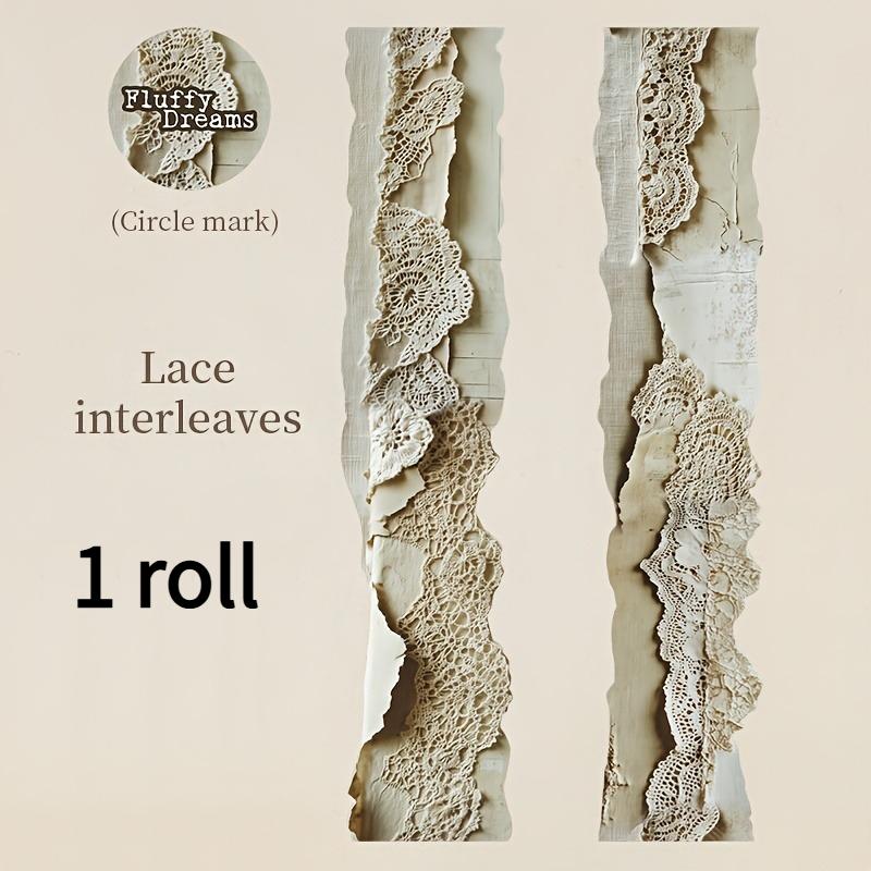 1 Roll "Retro Lace" Washi Tape, Vintage Lace Theme Stickers for Scrapbooking and Journal Decoration, Suitable for Scrapbook