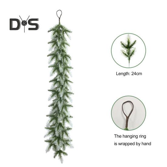 2 Pcs Artificial Pine Needle Garland Realistic Handmade Pine Branches Holiday Hanging Greenery Garland for Christmas Door Mantel Decor