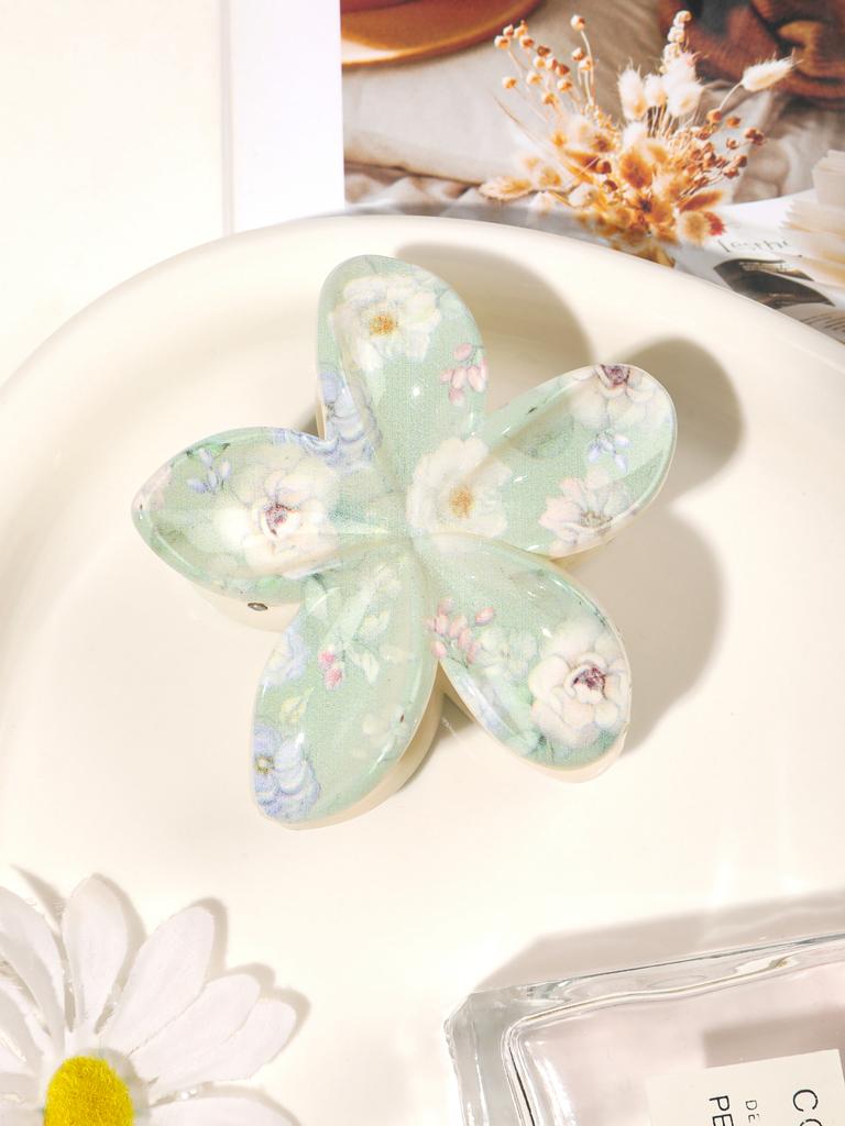 Hawaiian Flower Hair Claw Clips for Women,Gradient Large Barrette for Thick Hair,No-slip Hairpins Women Beach Hair Accessories