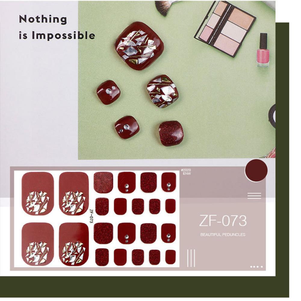 Foot nail three-dimensional sticker 3D imitation drill foot nail nail patch waterproof foot nail sticker full sticker