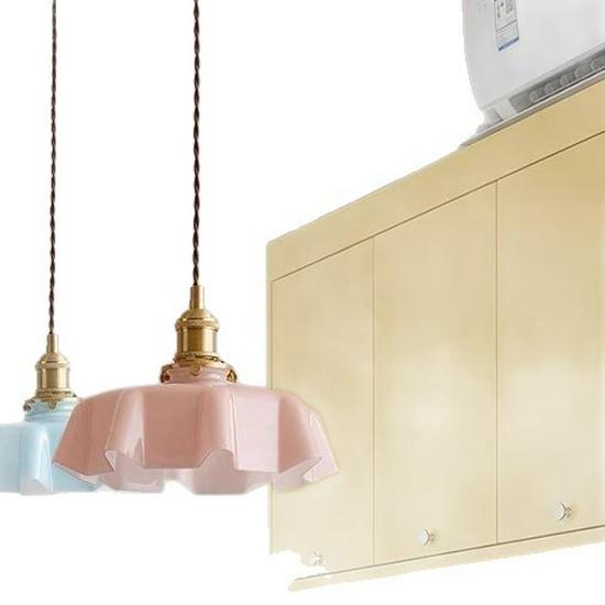 Wabi-Sabi French Retro Cream Glass Chandelier for Aisle, Entrance, Bedside, Bar, Island, Dining Room